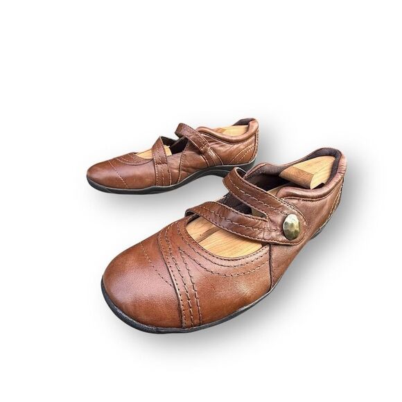 Clarks Women's Mary Jane Flats Brown Leather Size 9W Cushioned Insole Casual - Picture 8 of 13